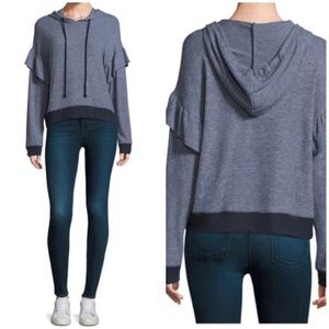 Joie - super soft striped hoodie with ruffle sleeve detail